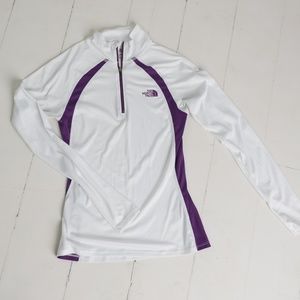North Face White 1/4 zip pullover